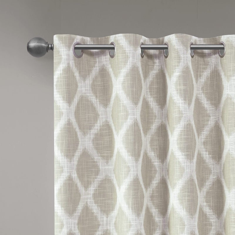 SUNSMART Sun Smart Blakesly Blackout Curtains Patio Window, Ikat Print, Grommet Top Living Room Decor, Living Room Decor, Thermal Insulated Light Blocking Drape for Bedroom and Apartments, 100" x 84", Taupe - Image 4